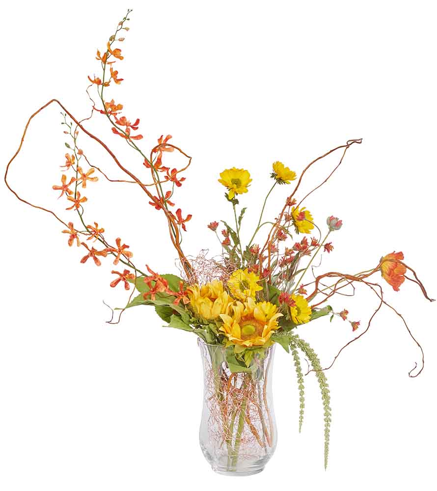 Natural Dried Flower Branches in Glass Bottle