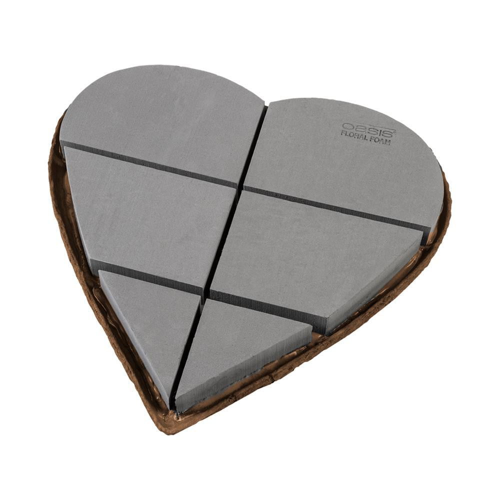 12 Mache Solid Heart <br>OASIS Floral Foam <br>2/Package